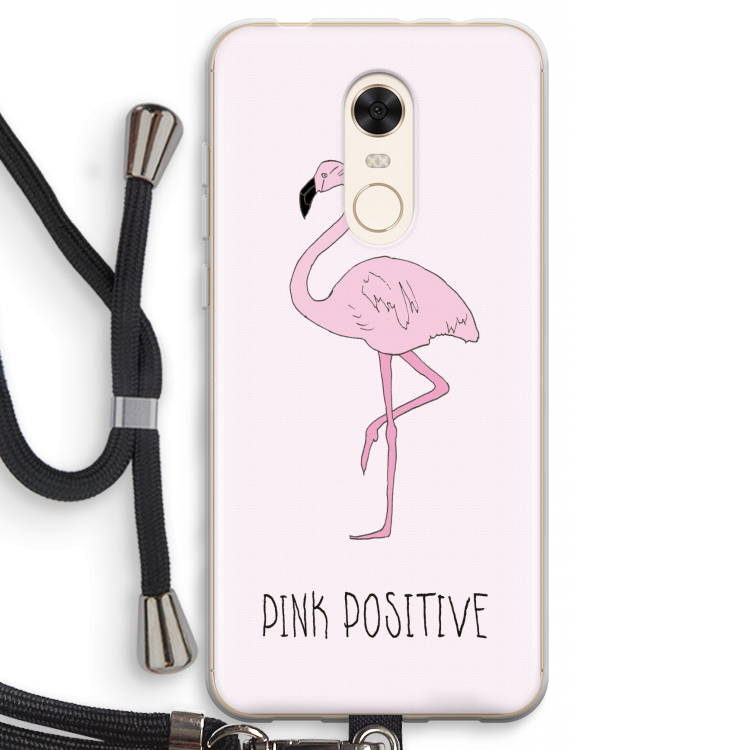 Pink positive: Xiaomi Redmi 5 Transparant Hoesje met koord