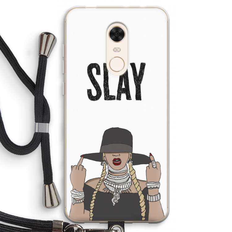 Slay All Day: Xiaomi Redmi 5 Transparant Hoesje met koord