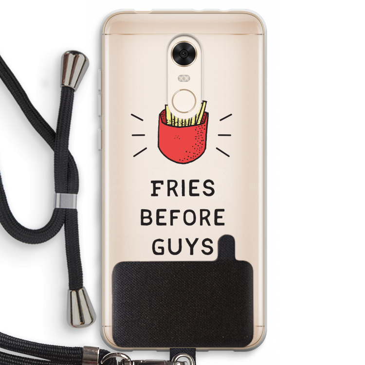 Fries before guys: Xiaomi Redmi 5 Transparant Hoesje met koord
