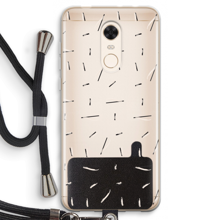Hipster stripes: Xiaomi Redmi 5 Transparant Hoesje met koord
