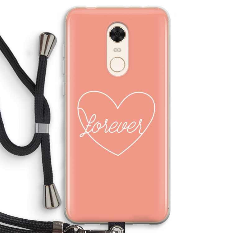 Forever heart: Xiaomi Redmi 5 Transparant Hoesje met koord
