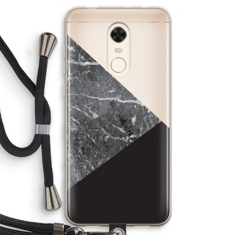 Combinatie marmer: Xiaomi Redmi 5 Transparant Hoesje met koord