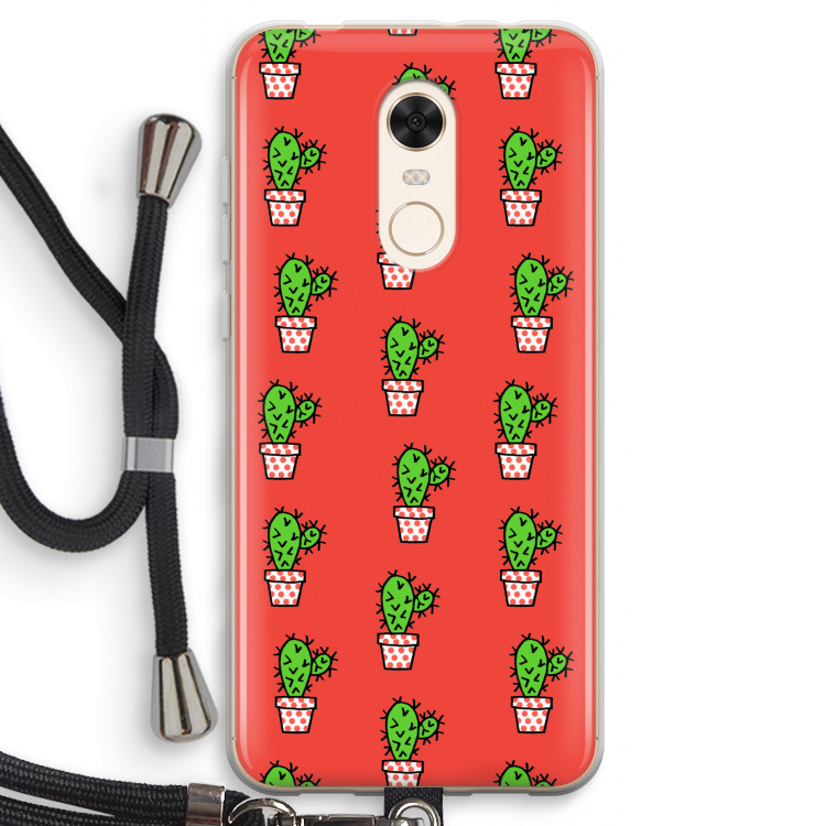 Mini cactus: Xiaomi Redmi 5 Transparant Hoesje met koord