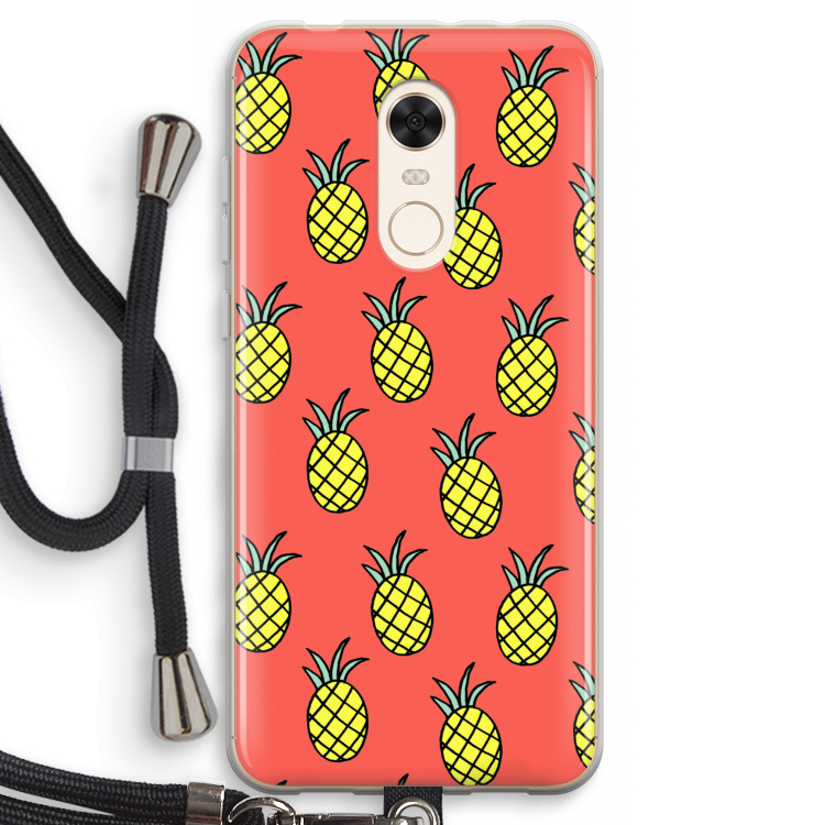 Ananas: Xiaomi Redmi 5 Transparant Hoesje met koord