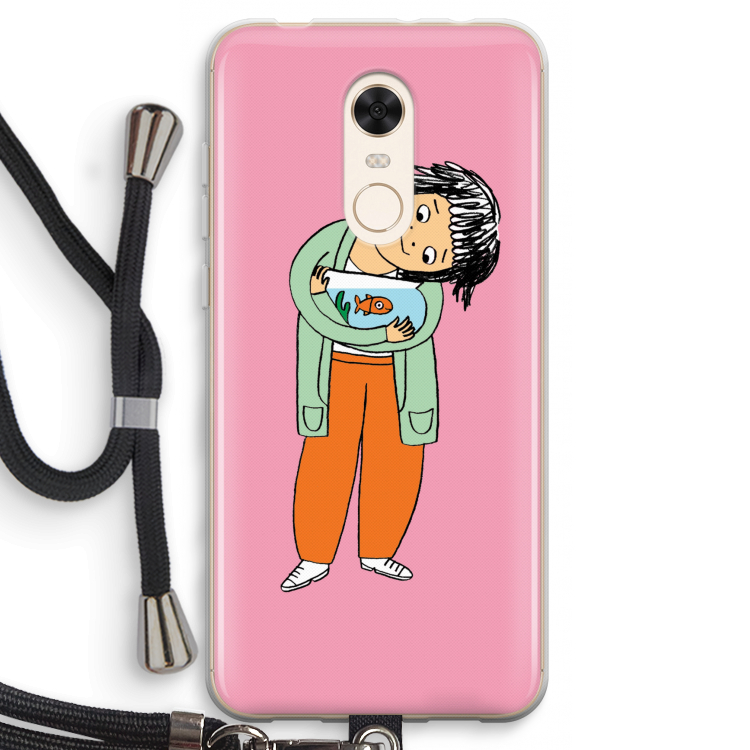 Visknuffel: Xiaomi Redmi 5 Transparant Hoesje met koord