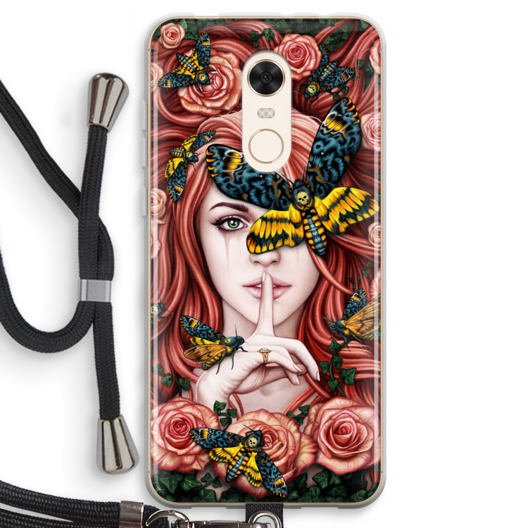 Lady Moth: Xiaomi Redmi 5 Transparant Hoesje met koord