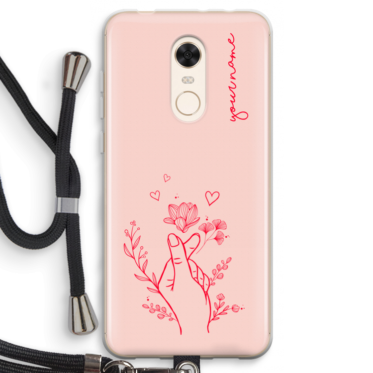 Giving Flowers: Xiaomi Redmi 5 Transparant Hoesje met koord