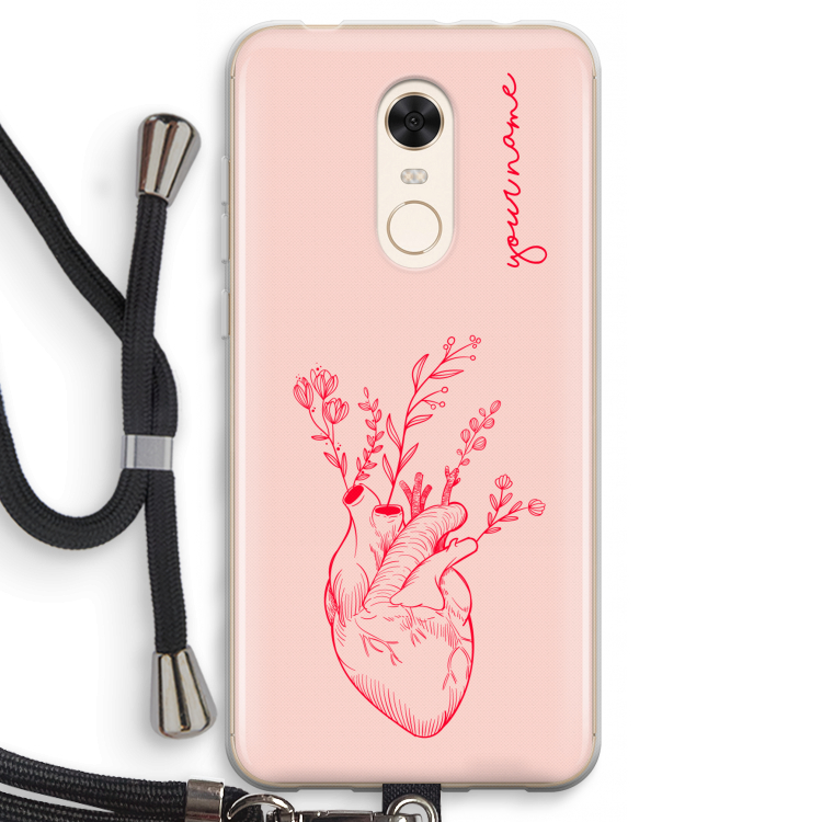 Blooming Heart: Xiaomi Redmi 5 Transparant Hoesje met koord