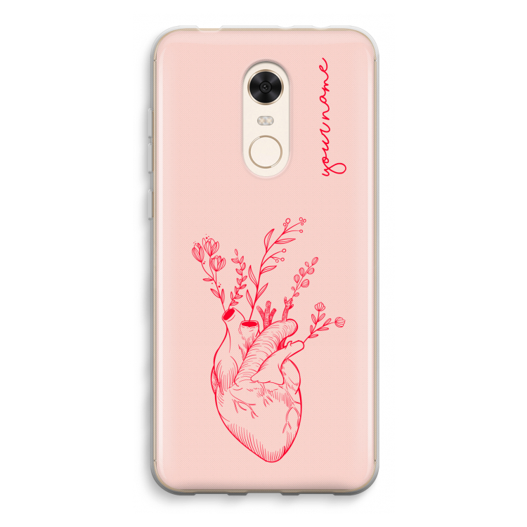 Blooming Heart: Xiaomi Redmi 5 Transparant Hoesje