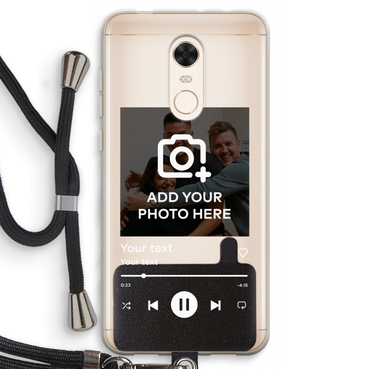 Music Player: Xiaomi Redmi 5 Transparant Hoesje met koord