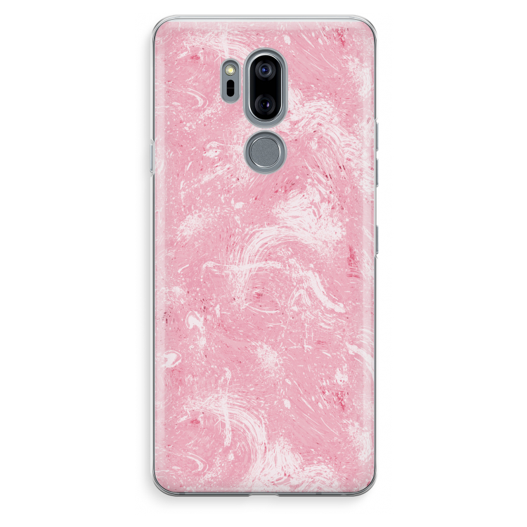 Abstract Painting Pink: LG G7 Thinq Transparant Hoesje