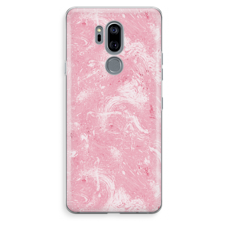 Abstract Painting Pink: LG G7 Thinq Transparant Hoesje