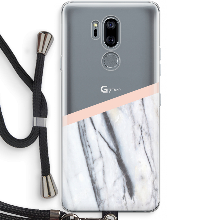A touch of peach: LG G7 Thinq Transparant Hoesje met koord