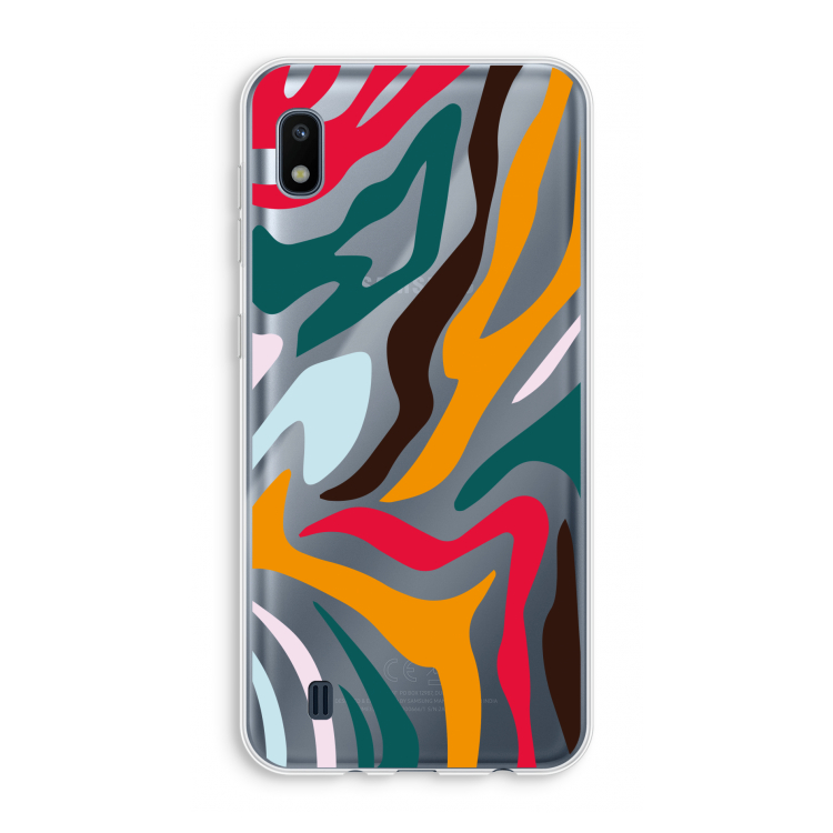 Colored Zebra: Samsung Galaxy A10 Transparant Hoesje