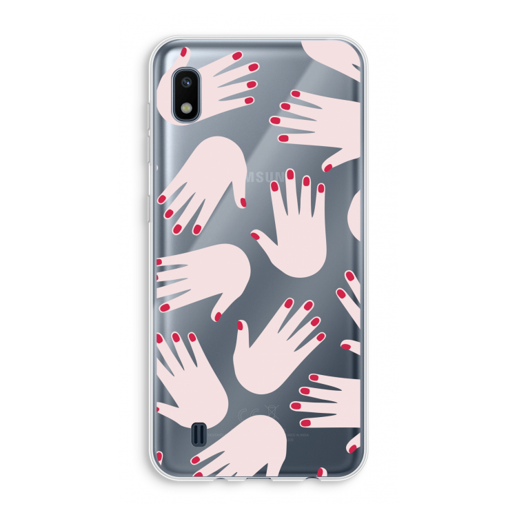 Hands pink: Samsung Galaxy A10 Transparant Hoesje