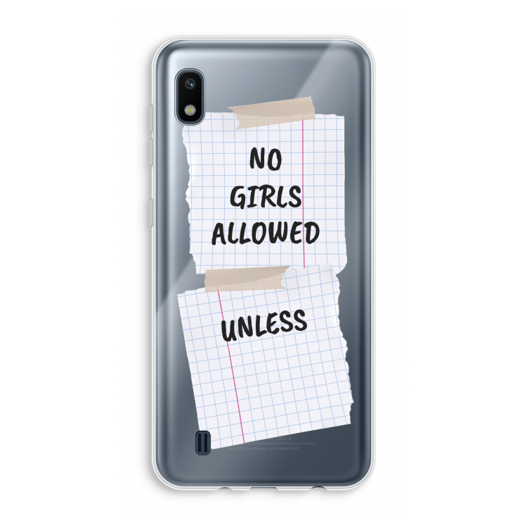 No Girls Allowed Unless: Samsung Galaxy A10 Transparant Hoesje