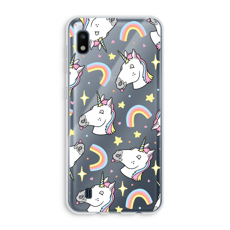 Rainbow Unicorn: Samsung Galaxy A10 Transparant Hoesje
