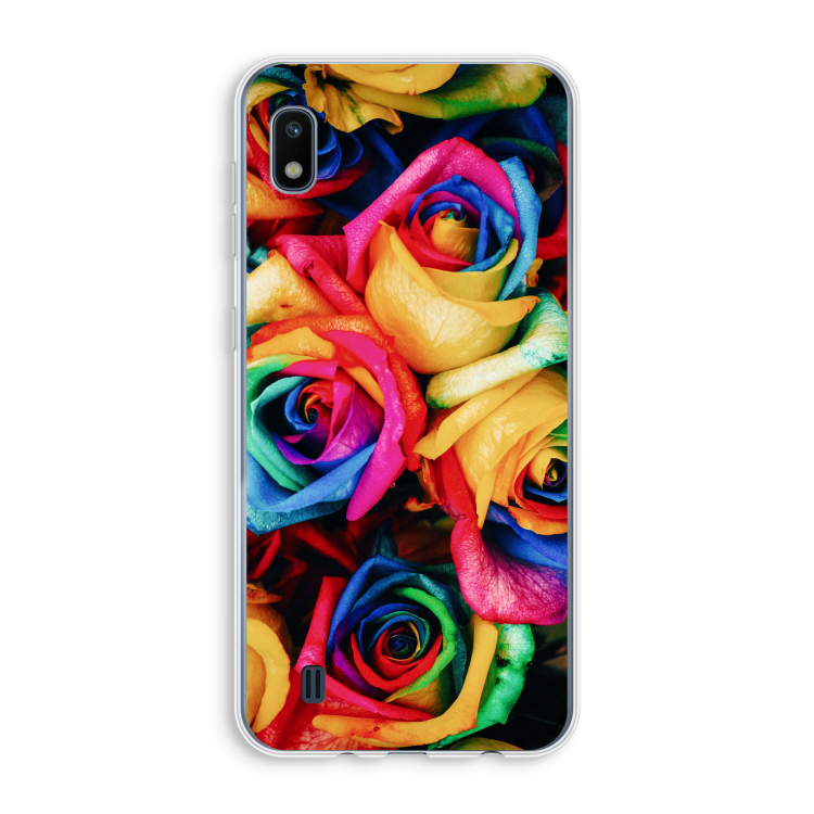 Neon bloemen: Samsung Galaxy A10 Transparant Hoesje