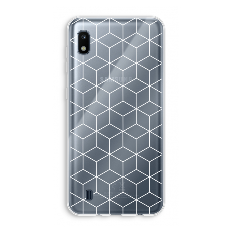 Zwart-witte kubussen: Samsung Galaxy A10 Transparant Hoesje