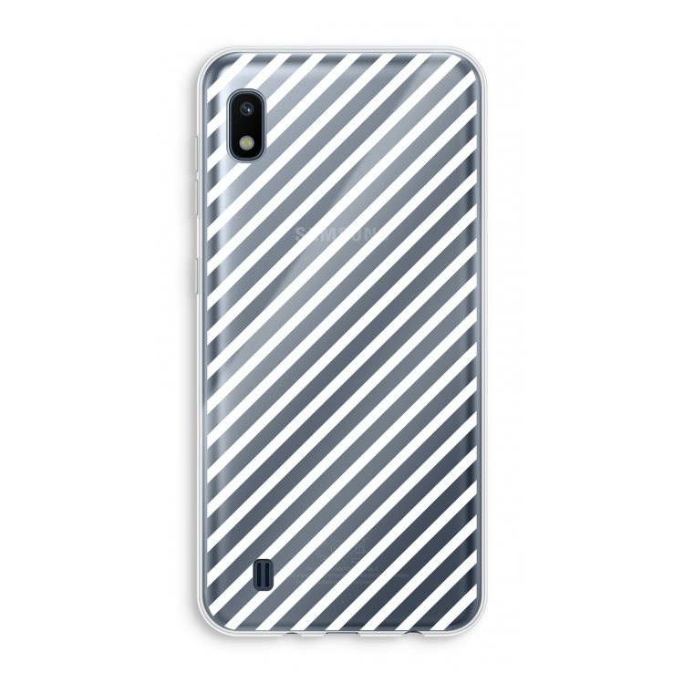 Strepen zwart-wit: Samsung Galaxy A10 Transparant Hoesje