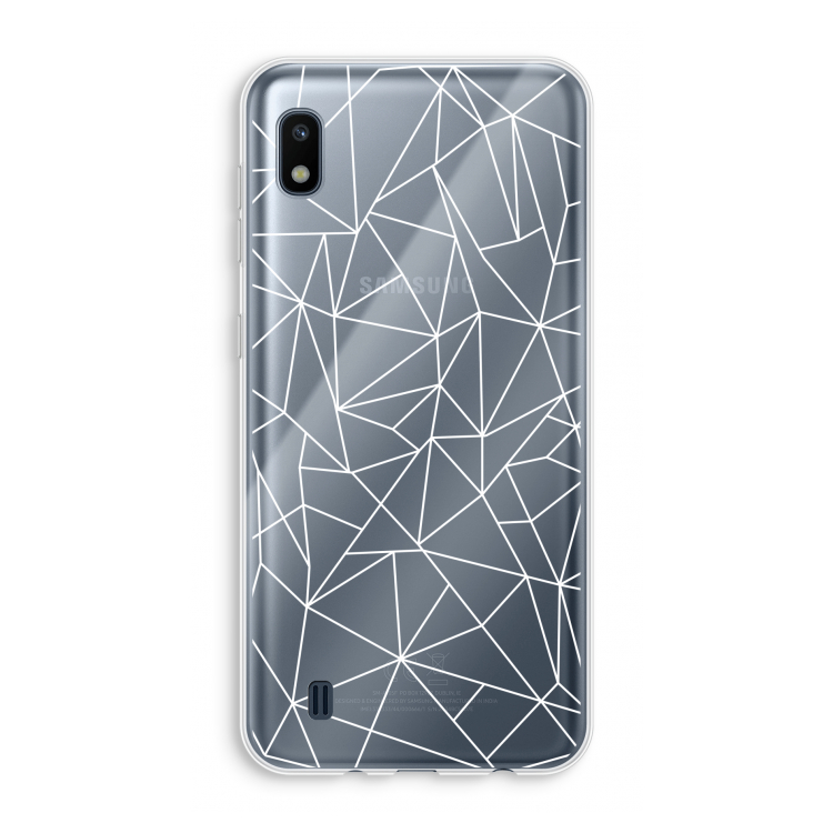 Geometrische lijnen wit: Samsung Galaxy A10 Transparant Hoesje