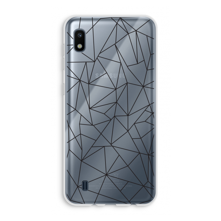 Geometrische lijnen zwart: Samsung Galaxy A10 Transparant Hoesje