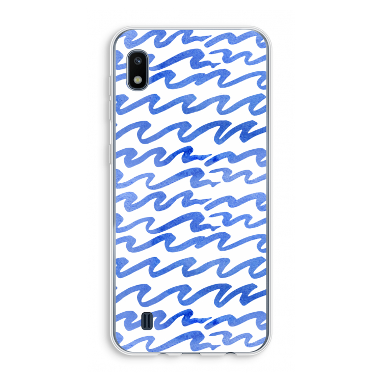 Blauwe golven: Samsung Galaxy A10 Transparant Hoesje