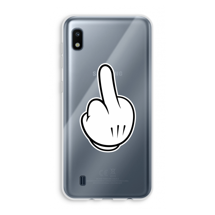Middle finger black: Samsung Galaxy A10 Transparant Hoesje