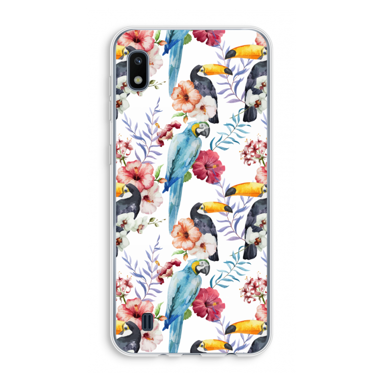 Bloemen tukan: Samsung Galaxy A10 Transparant Hoesje