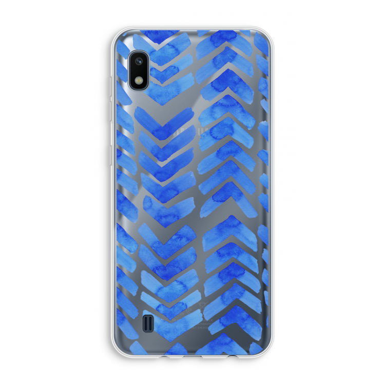 Blauwe pijlen: Samsung Galaxy A10 Transparant Hoesje