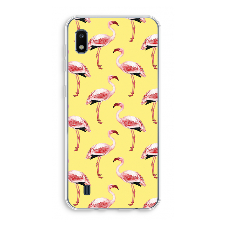 Flamingo's geel: Samsung Galaxy A10 Transparant Hoesje