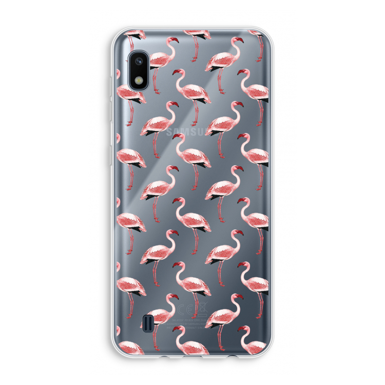 Flamingoprint groen: Samsung Galaxy A10 Transparant Hoesje