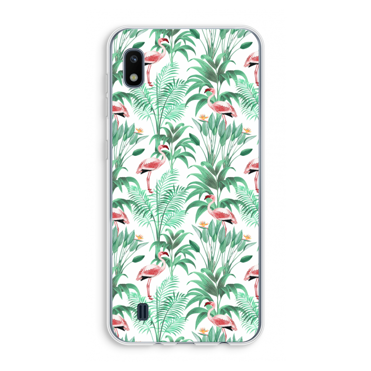 Flamingo bladeren: Samsung Galaxy A10 Transparant Hoesje