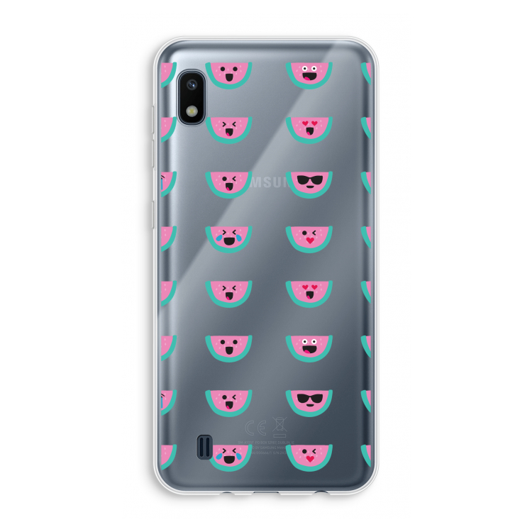 Smiley watermeloenprint: Samsung Galaxy A10 Transparant Hoesje