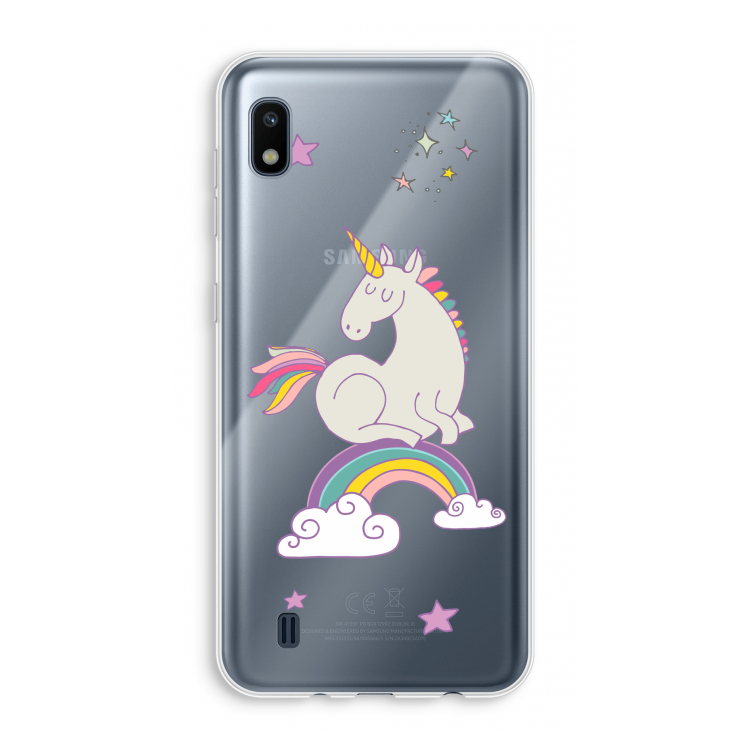 Regenboog eenhoorn: Samsung Galaxy A10 Transparant Hoesje
