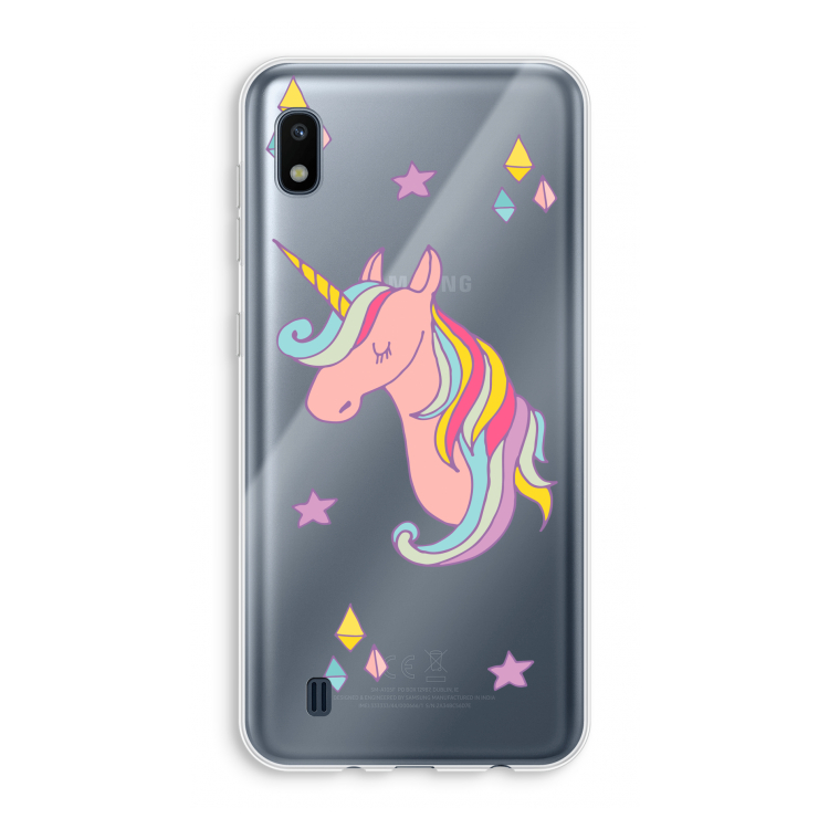 Roze eenhoorn: Samsung Galaxy A10 Transparant Hoesje