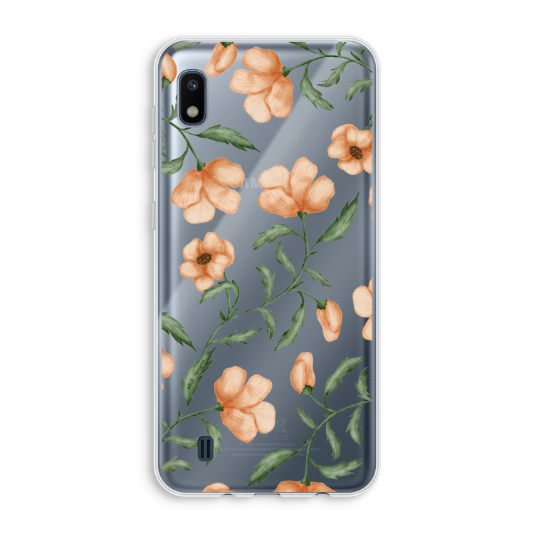 Peachy flowers: Samsung Galaxy A10 Transparant Hoesje