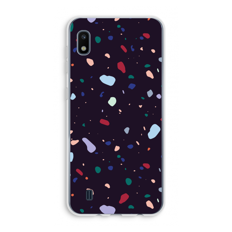 Dark Rounded Terrazzo: Samsung Galaxy A10 Transparant Hoesje