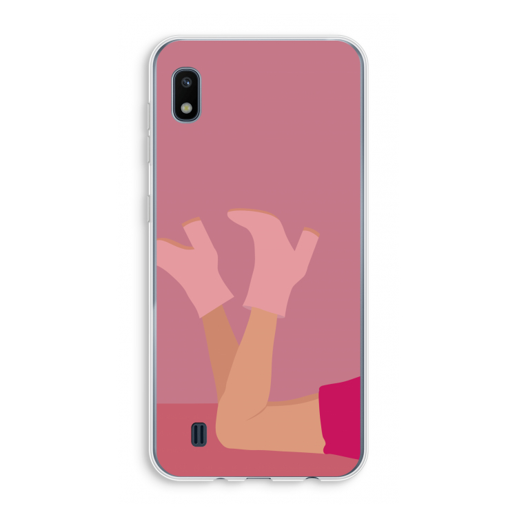 Pink boots: Samsung Galaxy A10 Transparant Hoesje