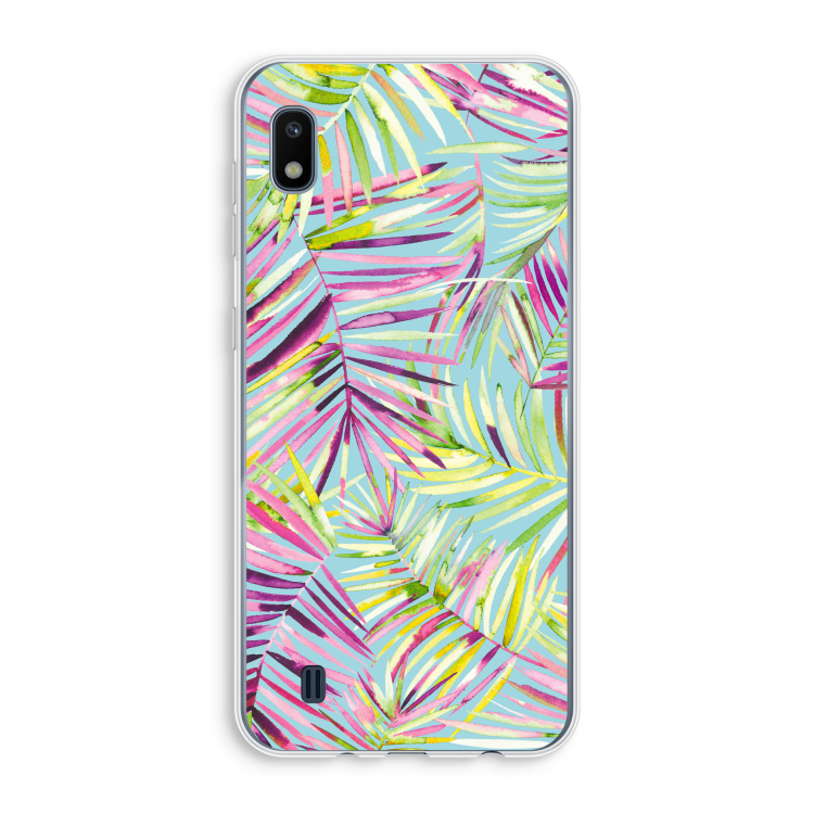Tropical Palms Blue: Samsung Galaxy A10 Transparant Hoesje