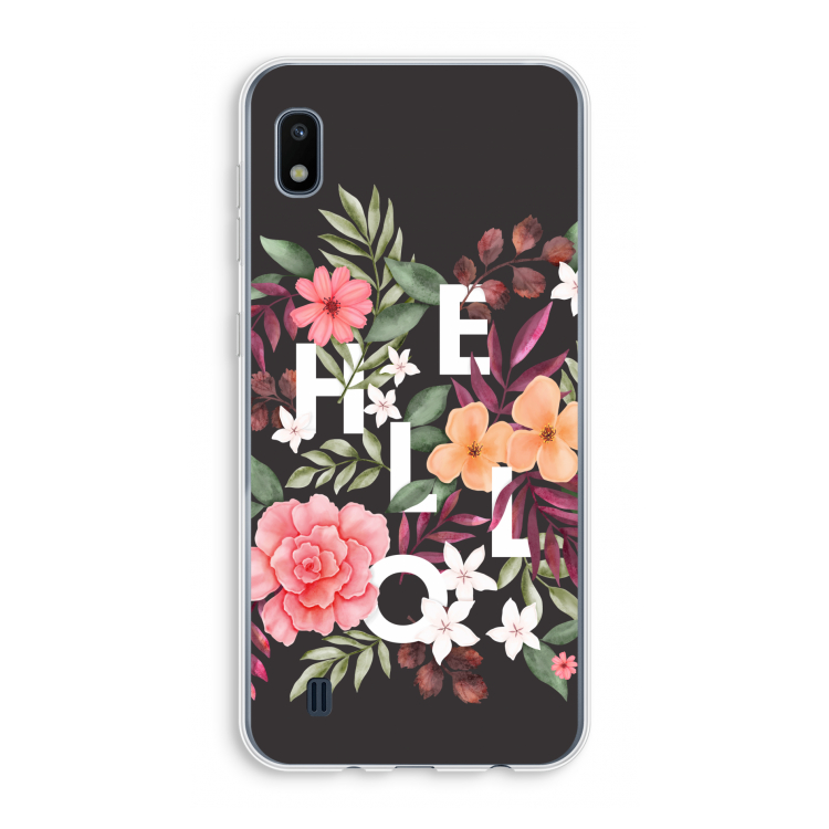 Hello in flowers: Samsung Galaxy A10 Transparant Hoesje