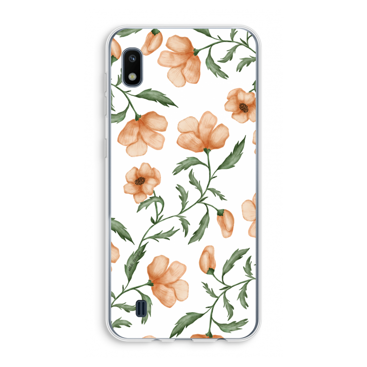 Peachy flowers: Samsung Galaxy A10 Transparant Hoesje