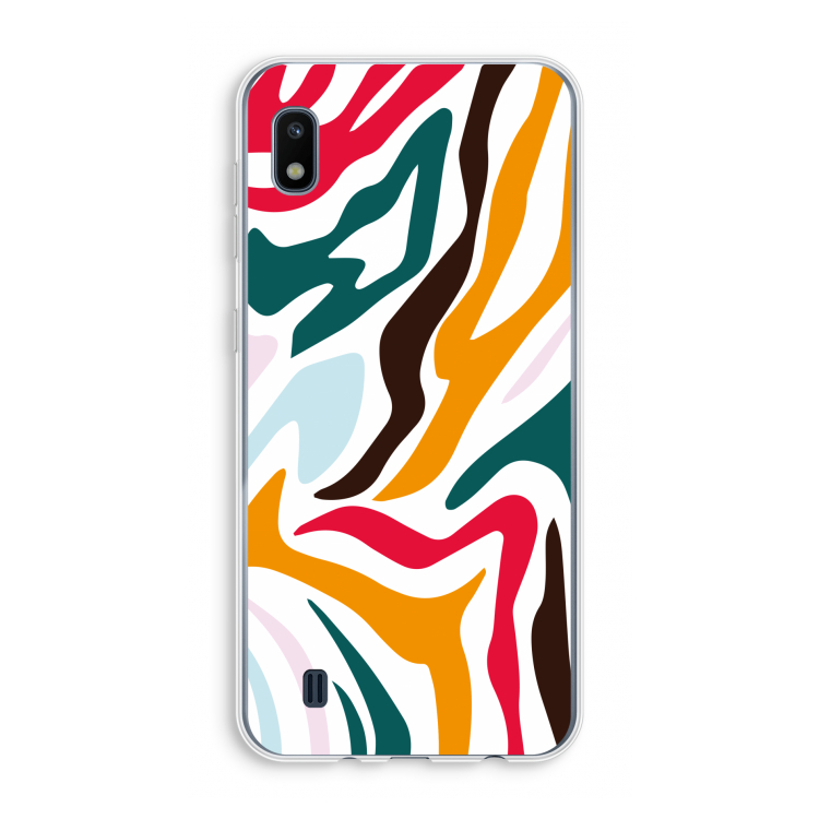 Colored Zebra: Samsung Galaxy A10 Transparant Hoesje