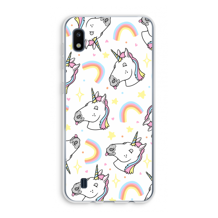 Rainbow Unicorn: Samsung Galaxy A10 Transparant Hoesje