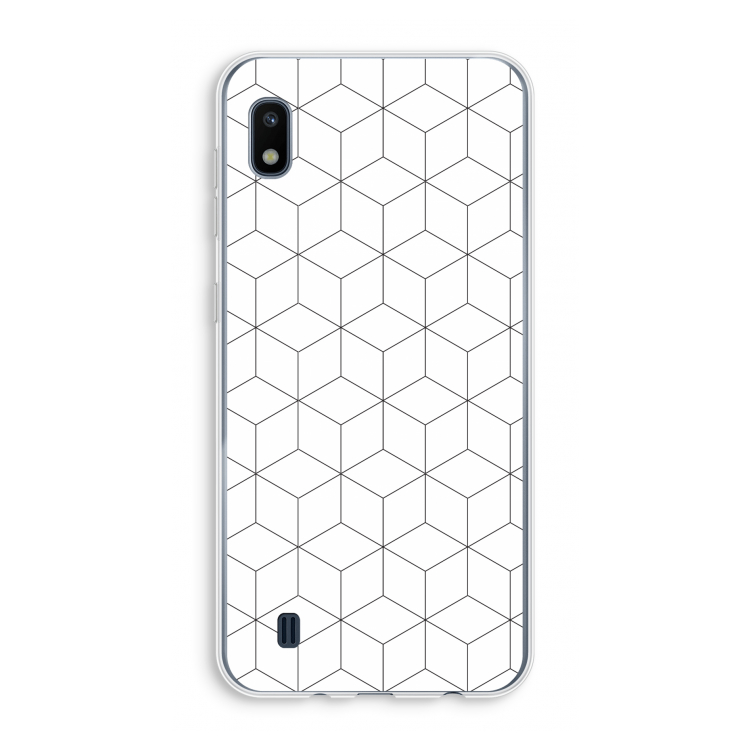 Zwart-witte kubussen: Samsung Galaxy A10 Transparant Hoesje