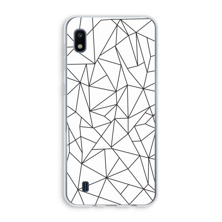 Geometrische lijnen zwart: Samsung Galaxy A10 Transparant Hoesje