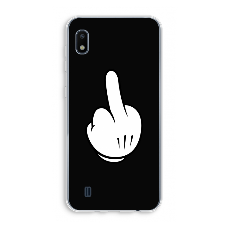 Middle finger black: Samsung Galaxy A10 Transparant Hoesje