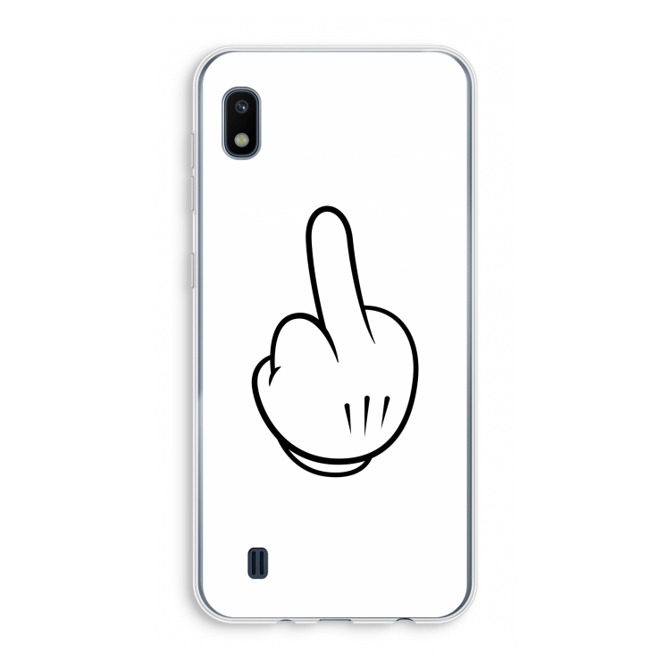 Middle finger white: Samsung Galaxy A10 Transparant Hoesje