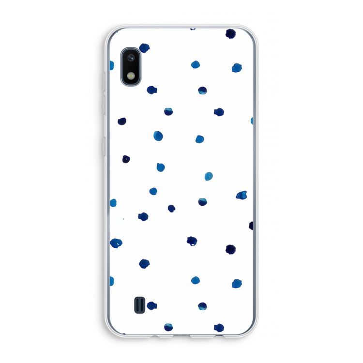 Blauwe stippen: Samsung Galaxy A10 Transparant Hoesje