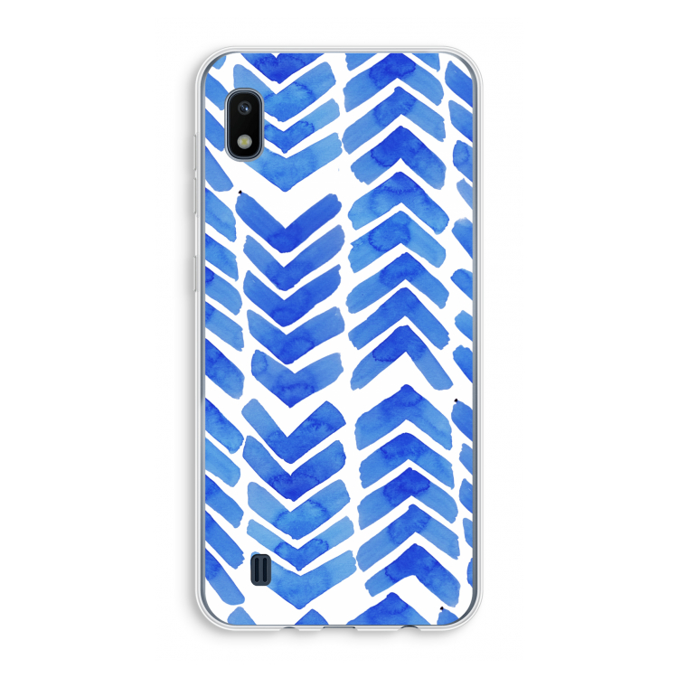 Blauwe pijlen: Samsung Galaxy A10 Transparant Hoesje